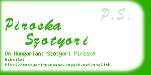 piroska szotyori business card